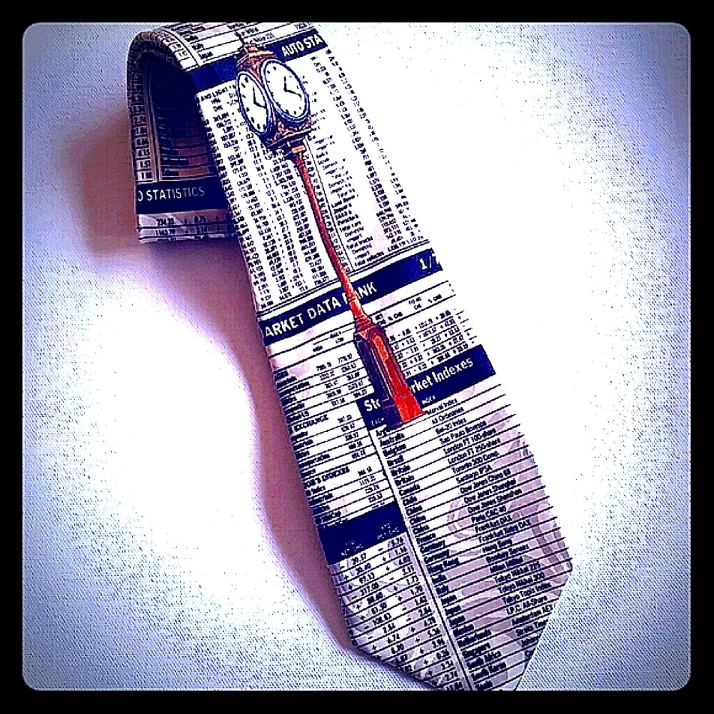 Vintage Fratello Handmade Wallstreet Stocks Index Silk Tie